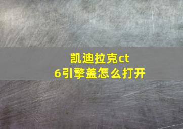 凯迪拉克ct 6引擎盖怎么打开